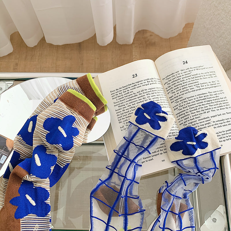 Klein Blue Summer Glass Silk Socks