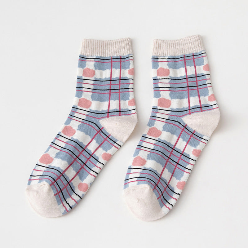 Blue Cute Rabbit Cartoon Tube Socks Cotton Socks