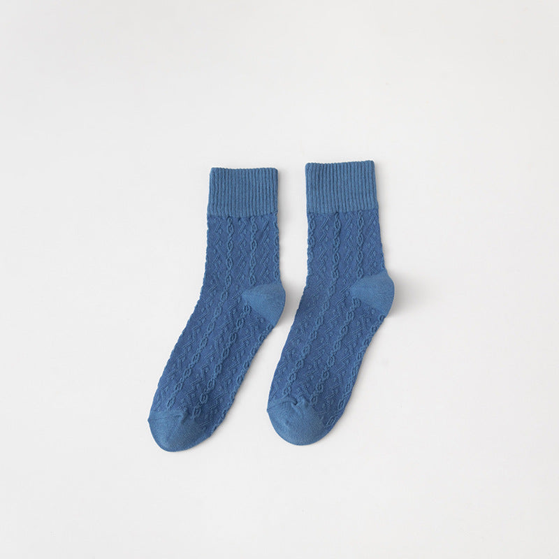 Blue Cute Rabbit Cartoon Tube Socks Cotton Socks