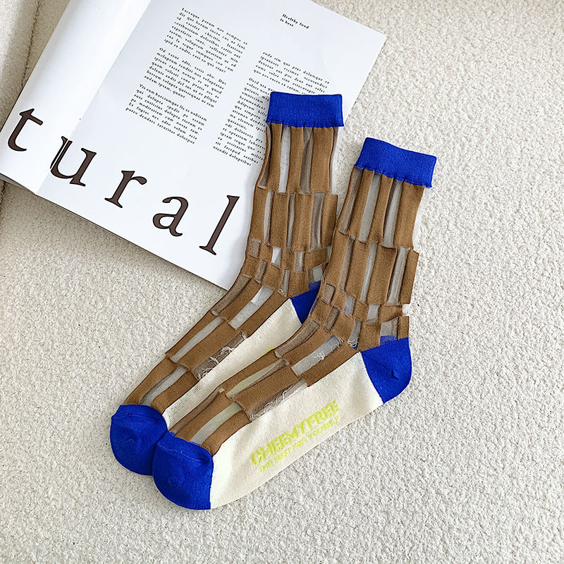 Klein Blue Summer Glass Silk Socks