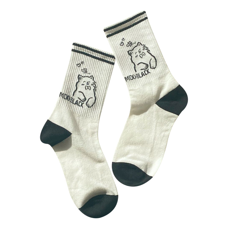 Black And White Socks In Women's Socks Autumn And Winter