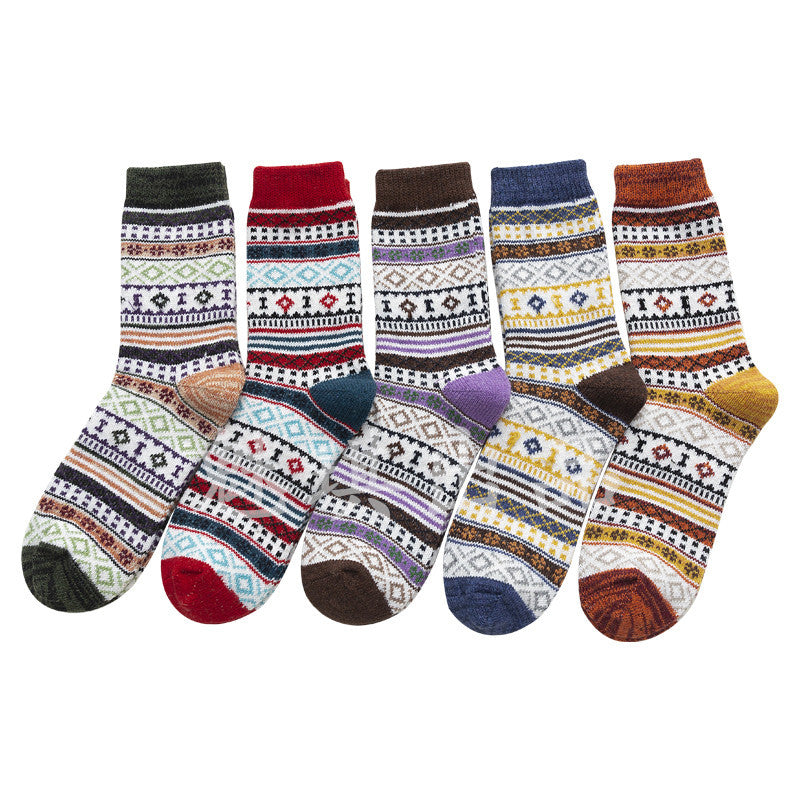 Coarse needle wool socks