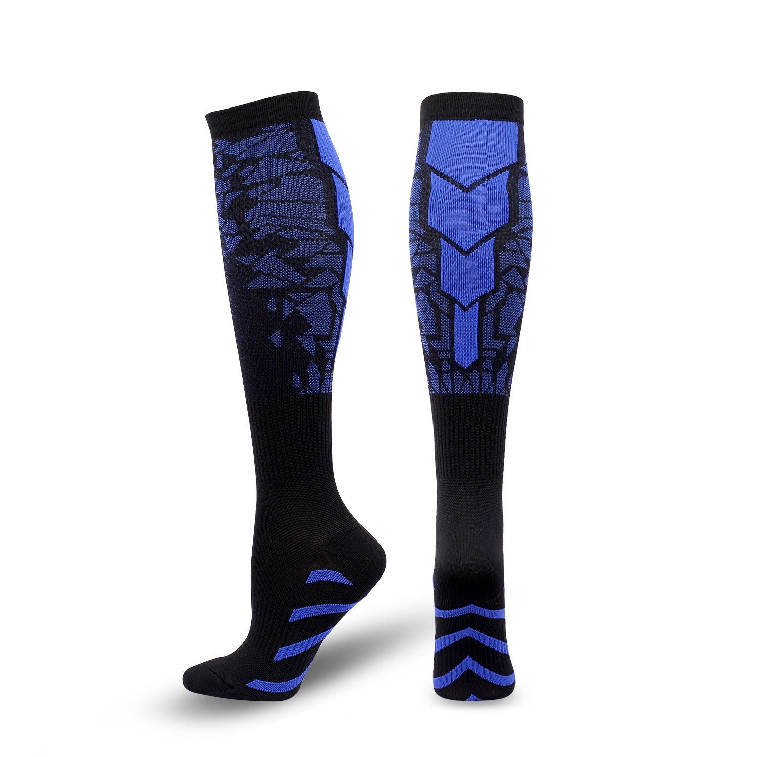 Black Heart Pattern Calf Socks Heart Pattern Running Socks