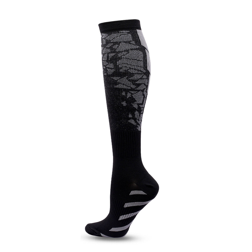 Black Heart Pattern Calf Socks Heart Pattern Running Socks