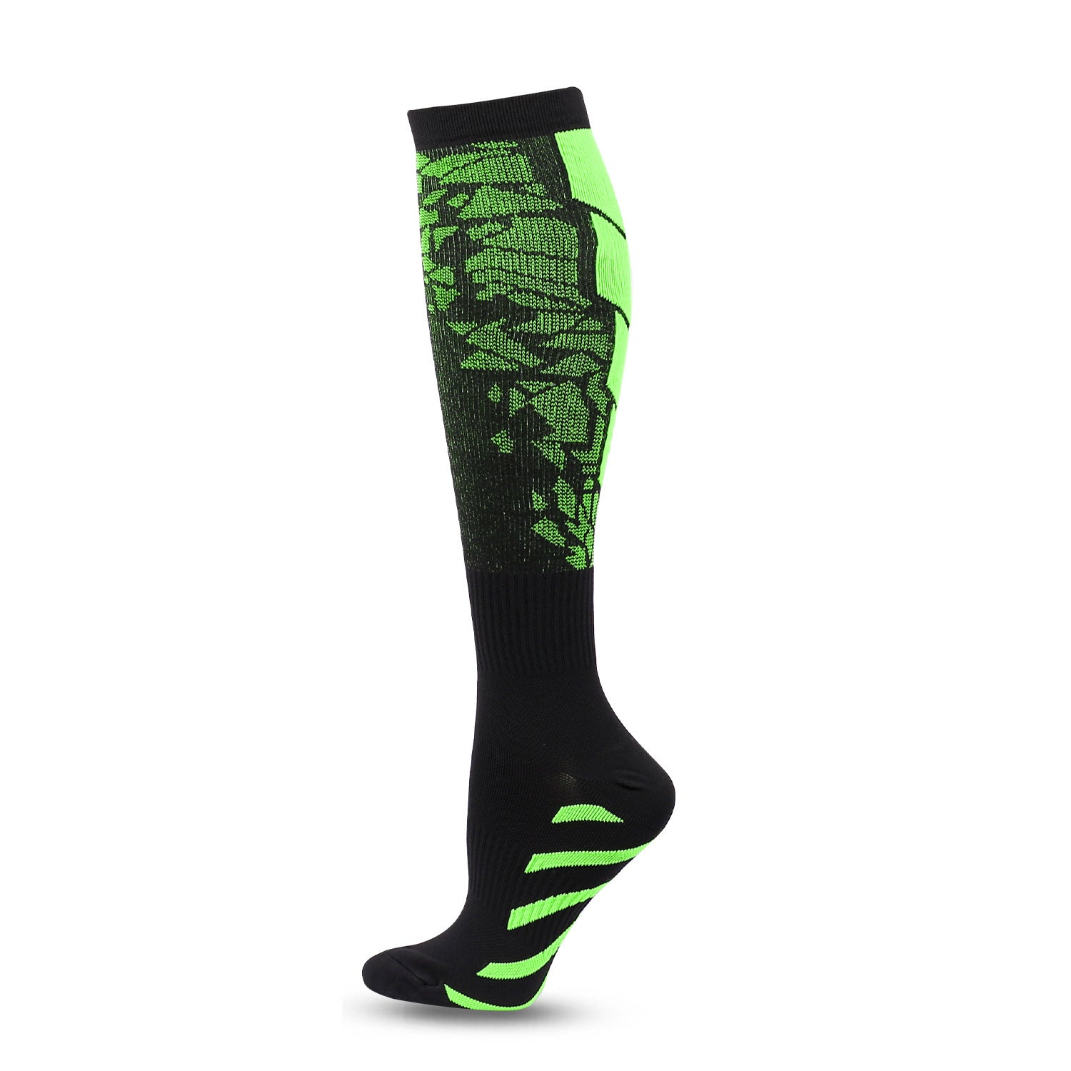 Black Heart Pattern Calf Socks Heart Pattern Running Socks