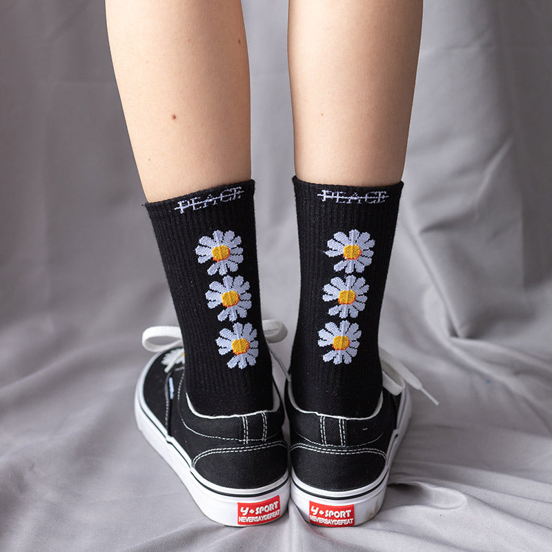 Daisy black socks