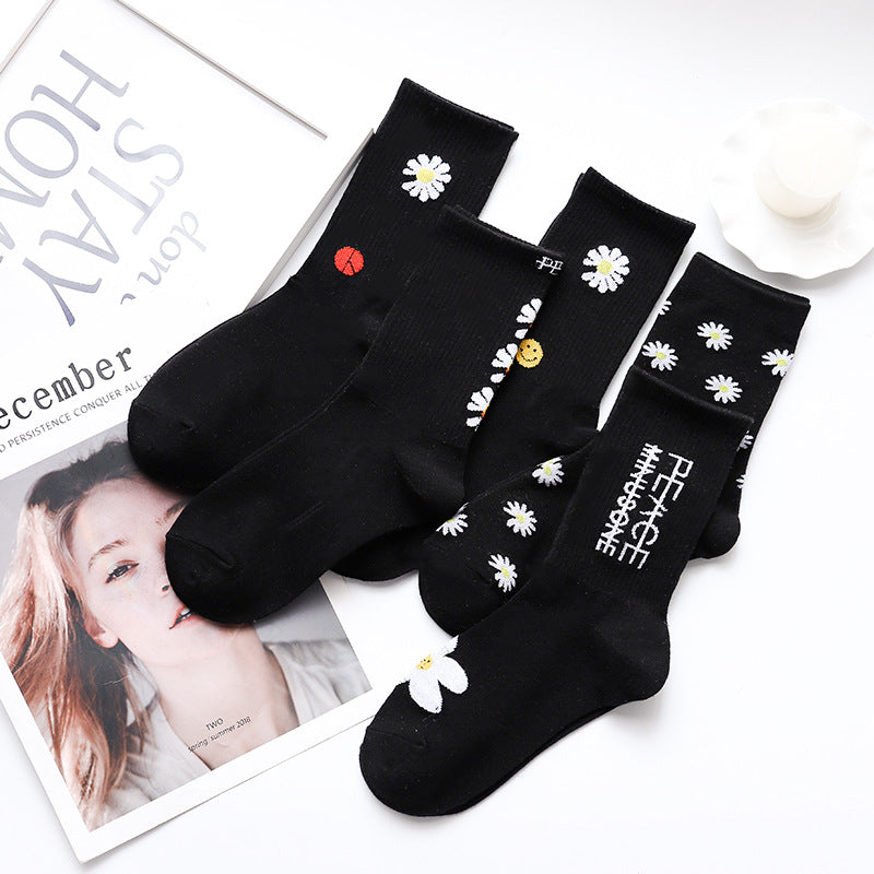 Daisy black socks