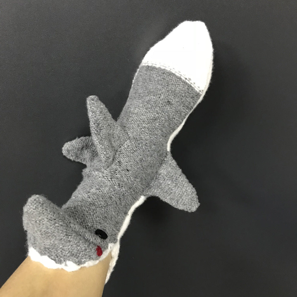 Christmas Knitted Socks Blue Cartoon Room Socks