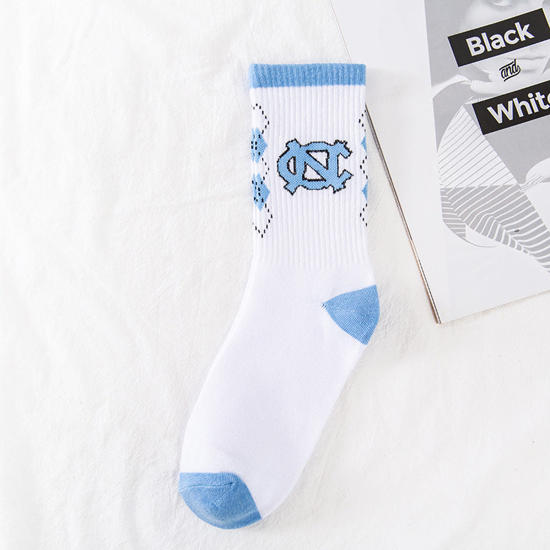 Blue And White Lightning Trend Basketball Socks