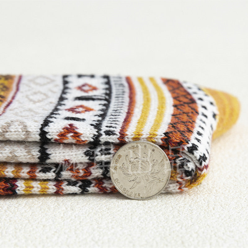 Coarse needle wool socks