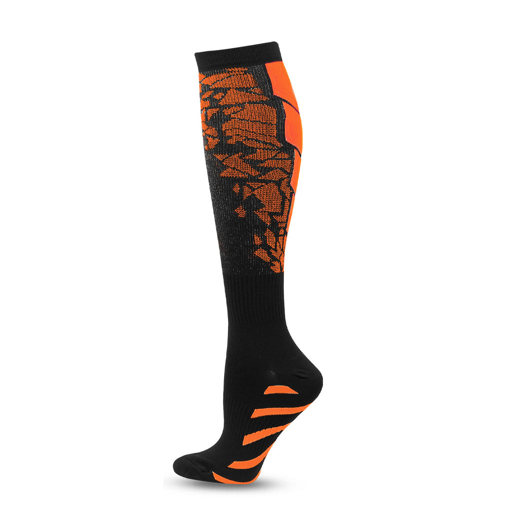 Black Heart Pattern Calf Socks Heart Pattern Running Socks