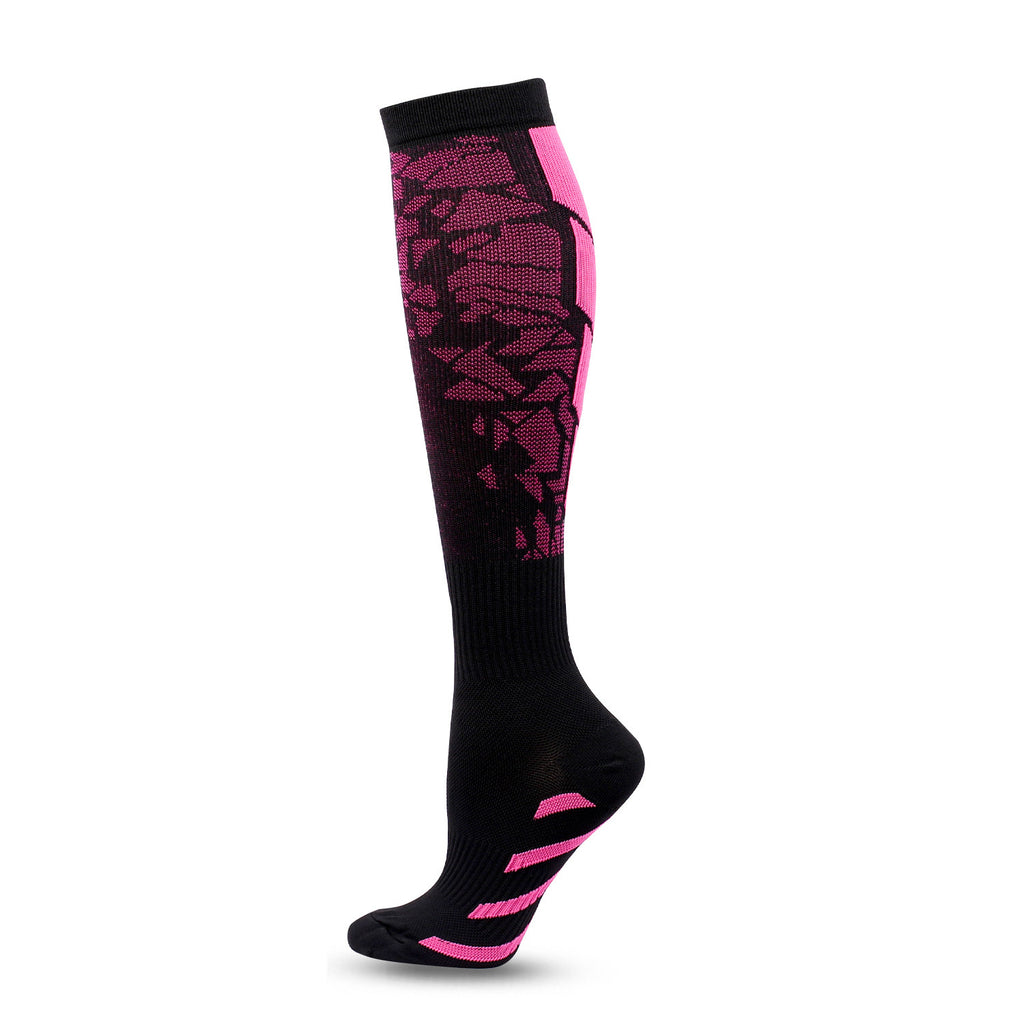Black Heart Pattern Calf Socks Heart Pattern Running Socks