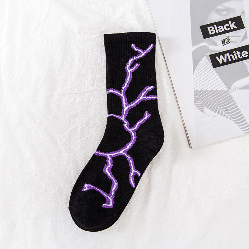 Blue And White Lightning Trend Basketball Socks
