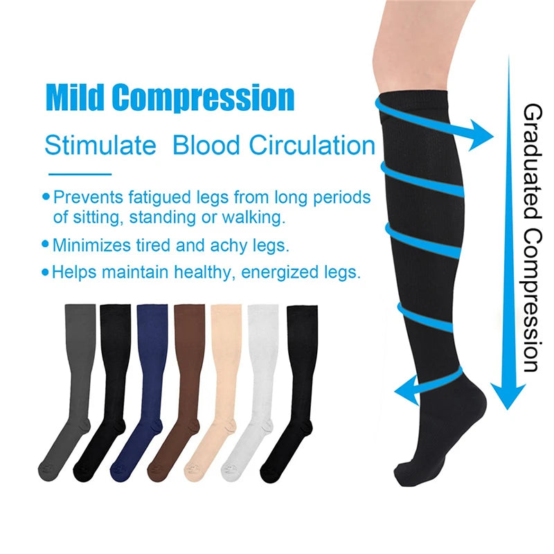 Compression Stockings Flying Pregnancy Swelling Sports Socks Men And Women Hiking Running Socks 20-30 MmHg
