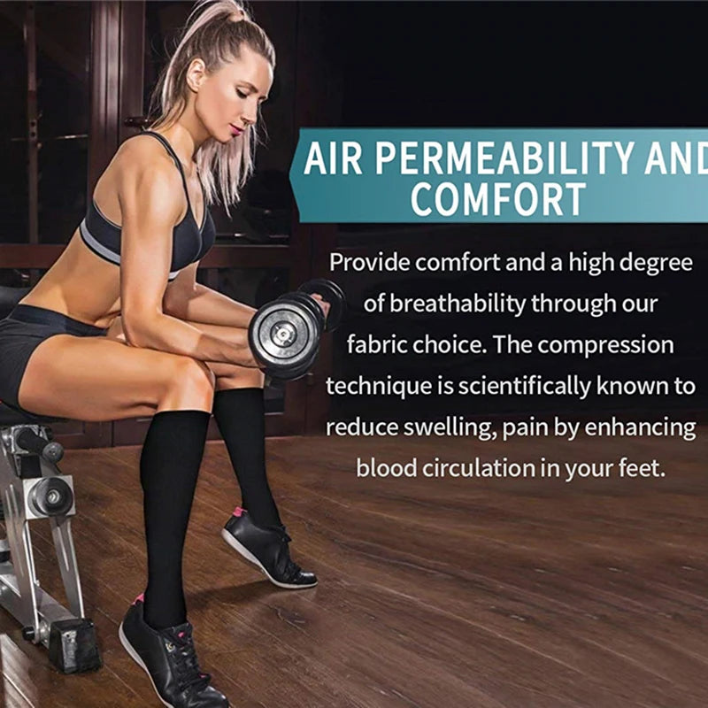 Compression Stockings Flying Pregnancy Swelling Sports Socks Men And Women Hiking Running Socks 20-30 MmHg