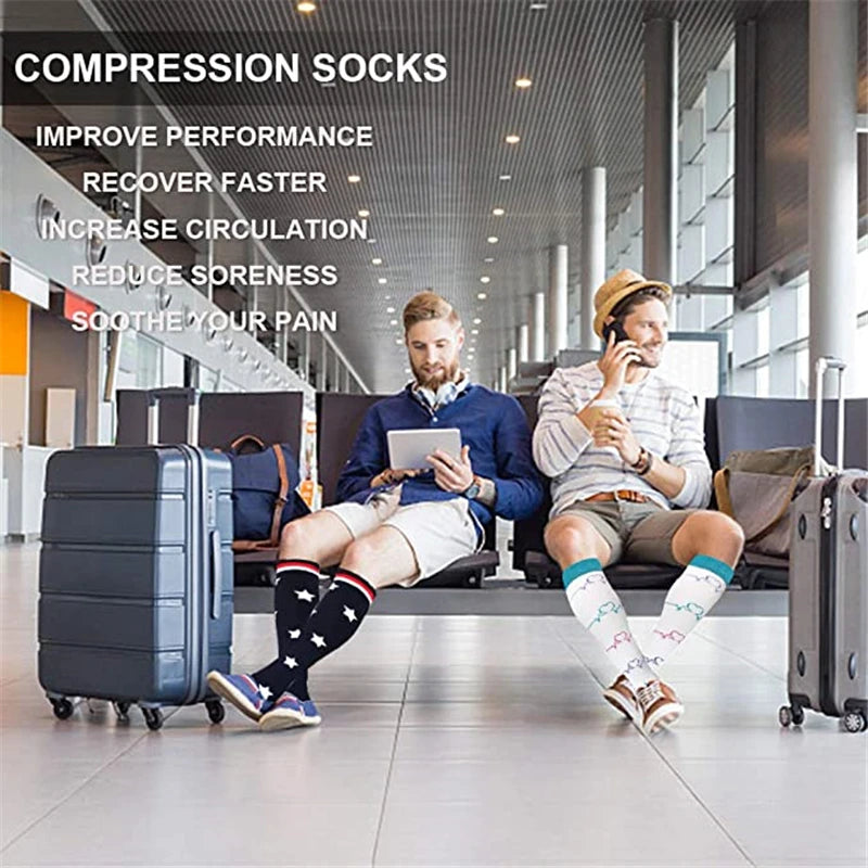 Compression Stockings Flying Pregnancy Swelling Sports Socks Men And Women Hiking Running Socks 20-30 MmHg