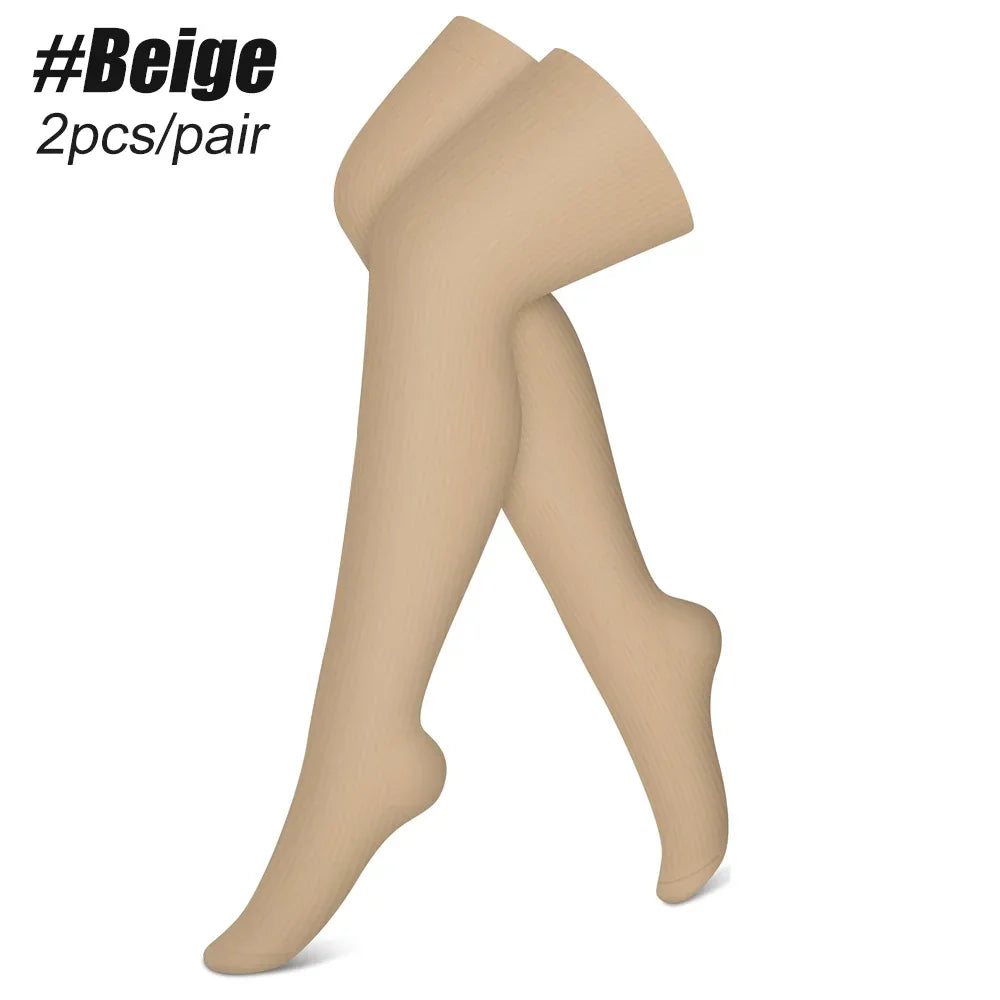 1 Pair Sports Thigh High Compression Socks for Women and Men Circulation Over The Knee-Best Support for Running, Cycling, Travel