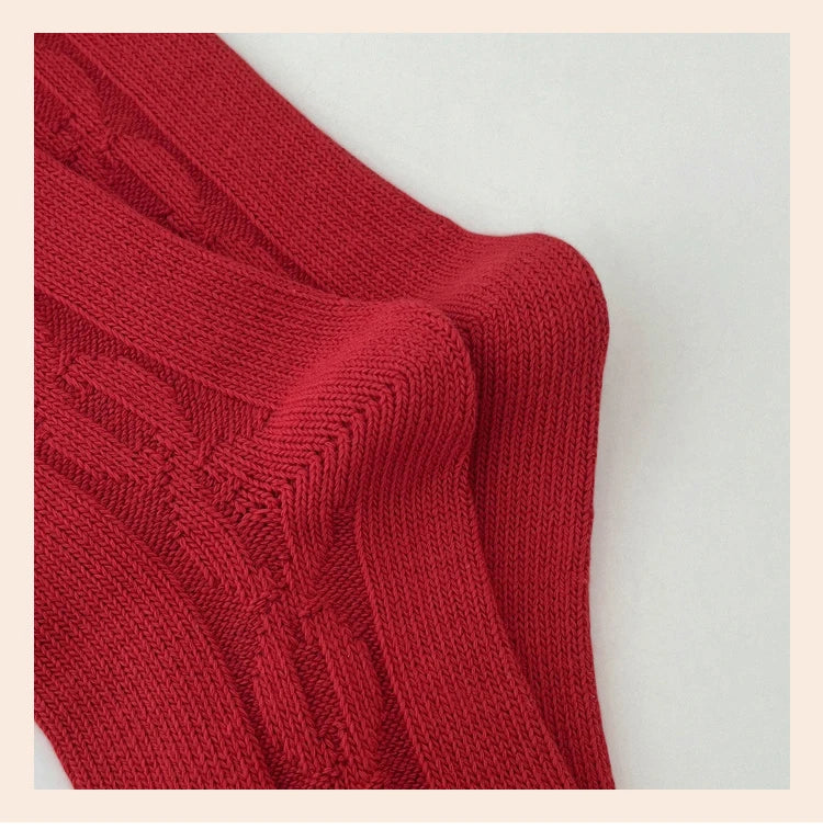 Women's Socks Breathable Christmas New Year Red Socks For Girls Fashion Striped Casual Autumn Winter Socks Warm Comfortable Soft