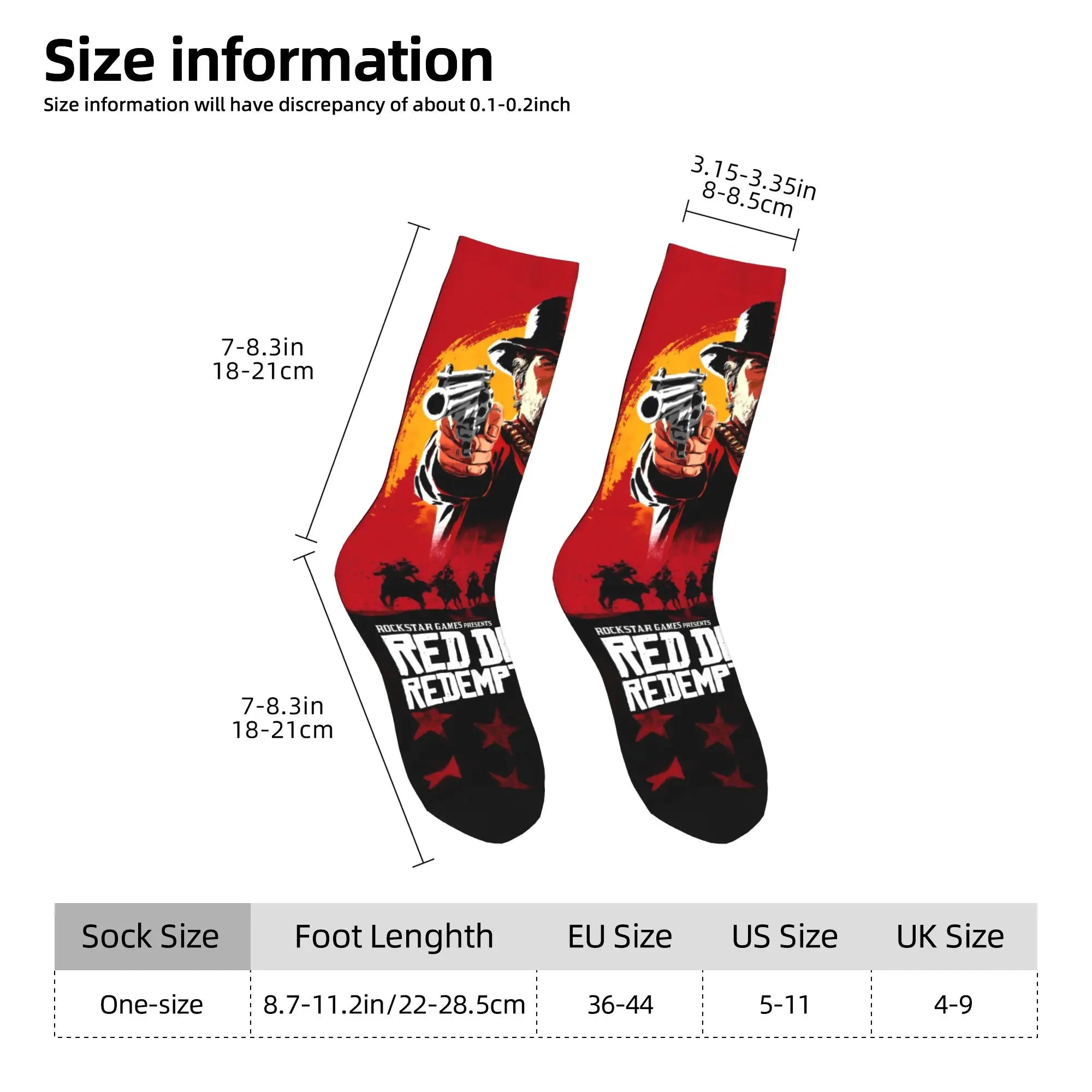Red Dead Redemption 2  Stockings  Casual Socks Women Men Comfortable Socks Autumn Outdoor Sports Custom Anti Sweat Socks