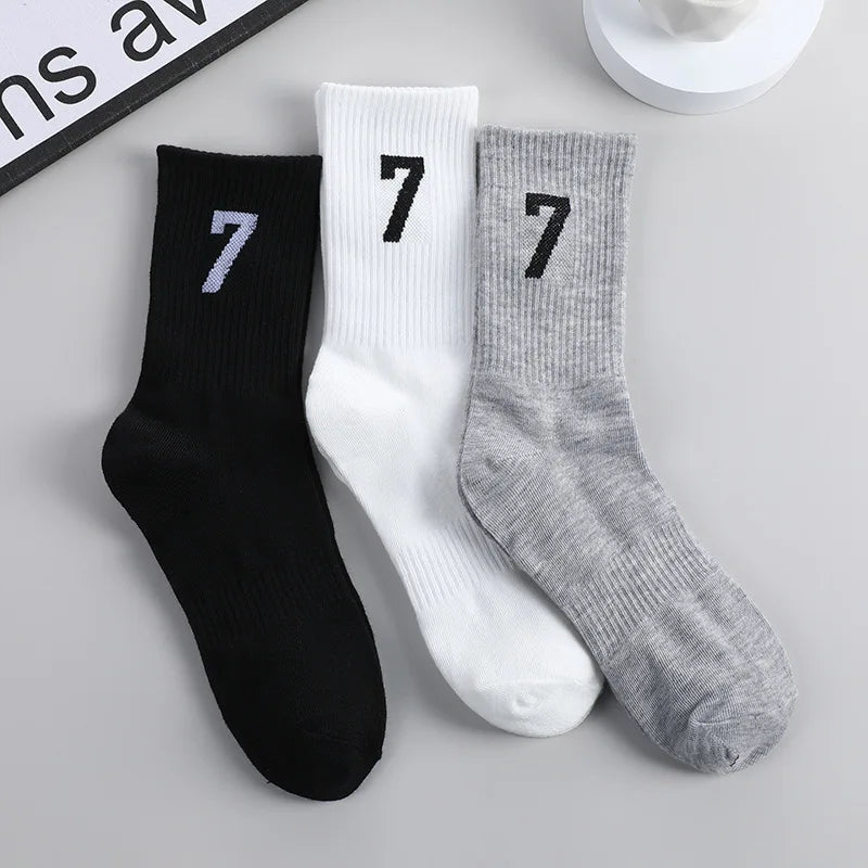 Cotton Socks 7 Fashion Unisex Male Comfort Sports Sock Spring Solid Color Casual Women Socks Number Sox 2026 New