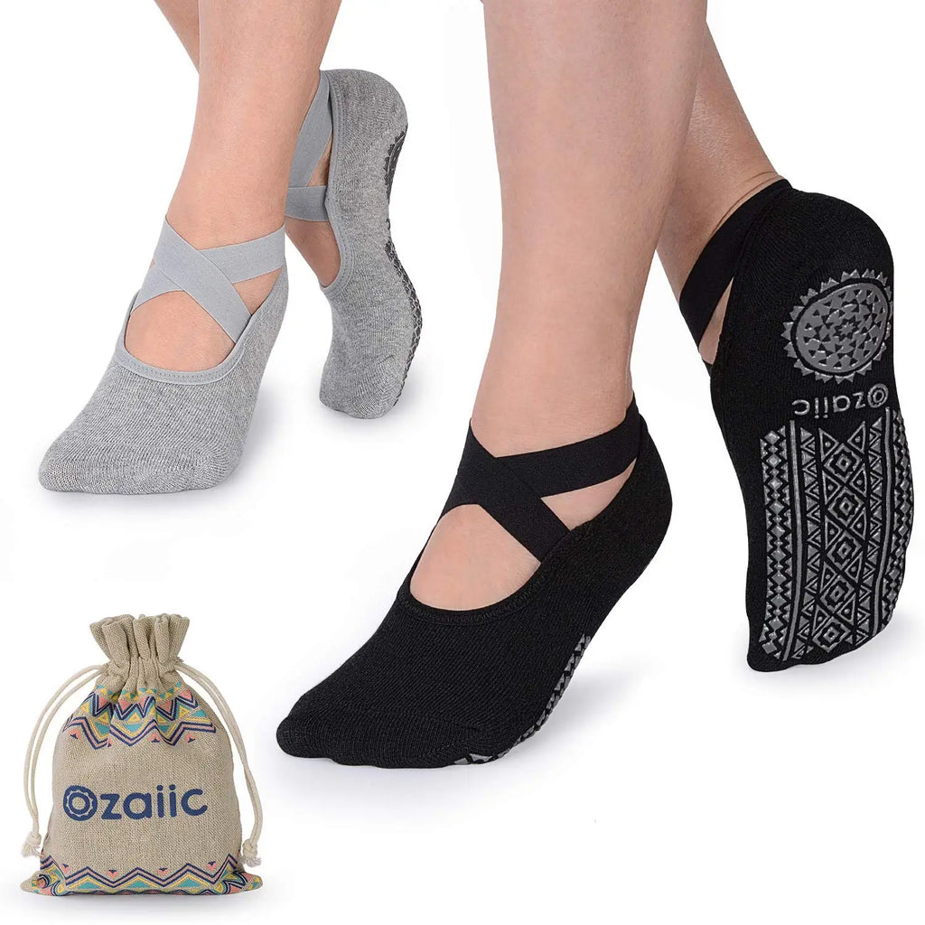 Grip Socks for Women, Non Slip Pilates Yoga Socks  Non Slip Socks for Workout, Fitness Ballet Dance Workout Sports Socks Slipper