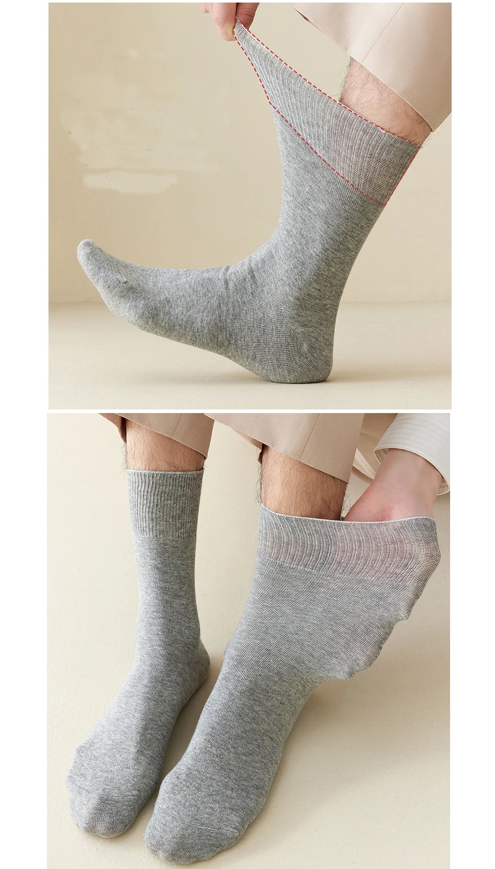 Business Man Short Socks Plus Large Size Cotton Solid Loose Preventing Varicose Veins Diabetes Soft Formal Crew Fluffy Socks