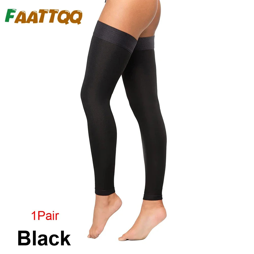 FAATTQQ 1Pair Thigh High Compression Socks for Women & Men, Support 30-40mmHg Compression Stockings for Varicose Veins, Swelling