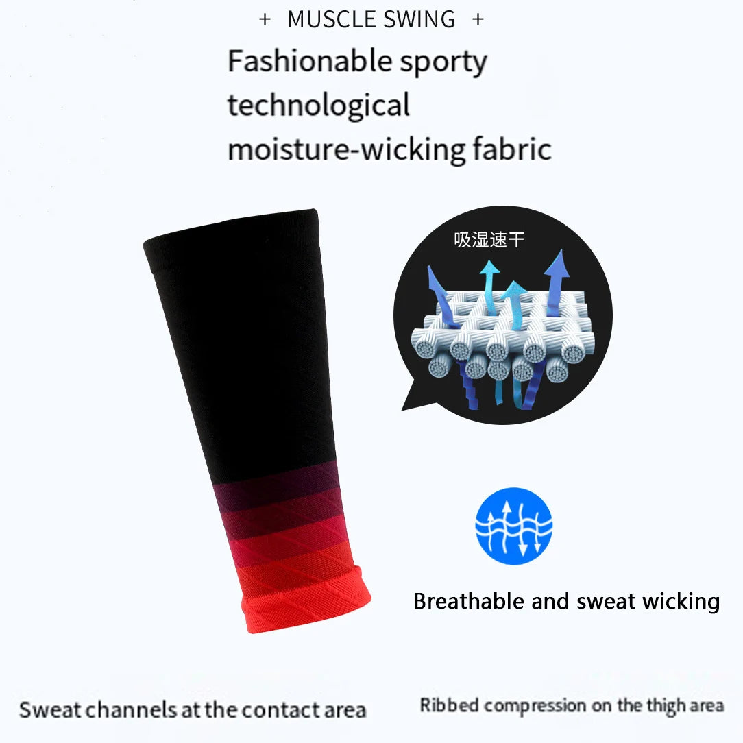 1pairs Compression Football Socks Cover, Compression Leg Warmers, Sweat Absorption Calf SocksMen's and women's sports leg covers