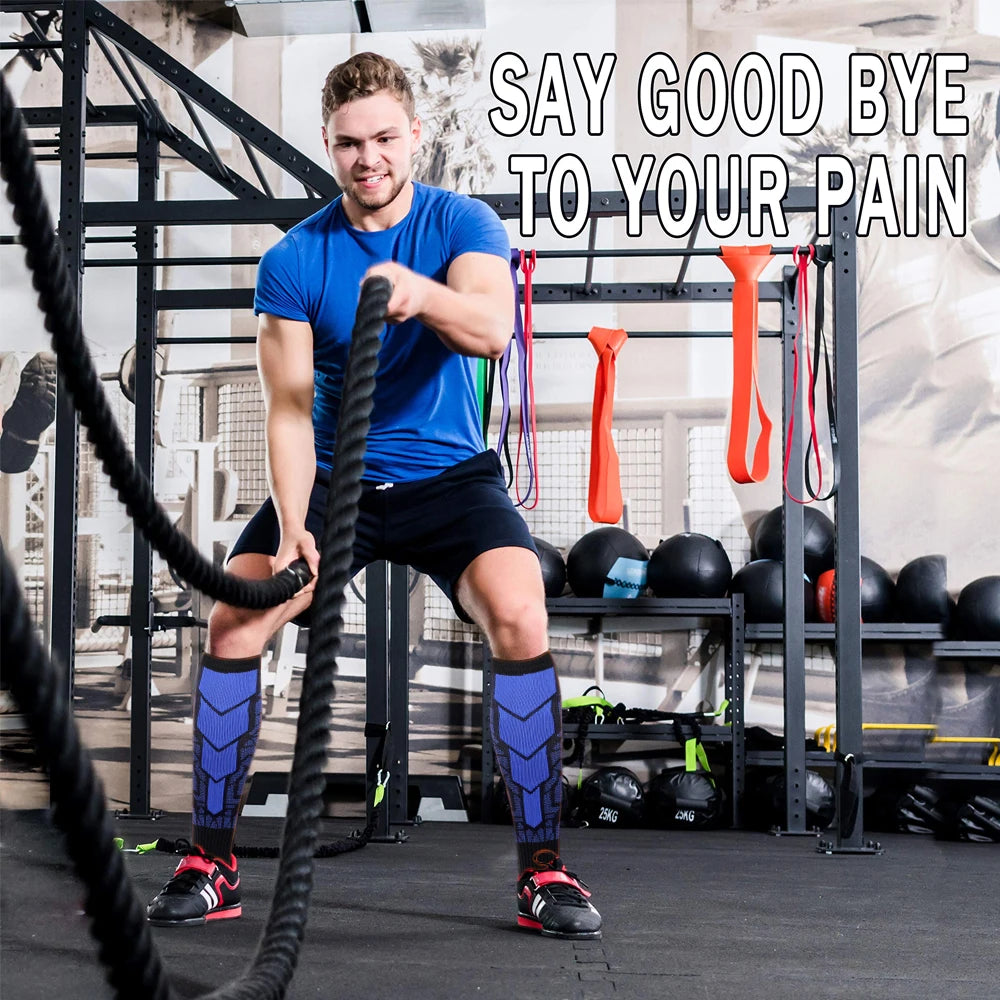 1 pair of sports compression socks for both men and women, warm for running, cycling and playing football