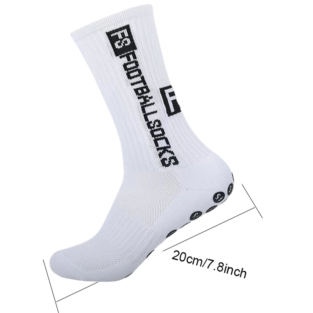 4 Pairs Men's Soccer Socks with Grip Non Slip Anti Slip Athletic Socks with Cushion Pads for Football Basketball Hockey