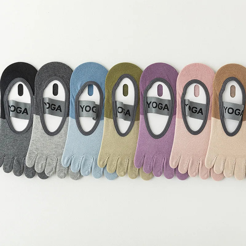Cotton Yoga Socks For Women Professional Anti-Slip Sole Silicone Five Finger Sport Socks Bandage Sports Girls Ballet Dance Socks