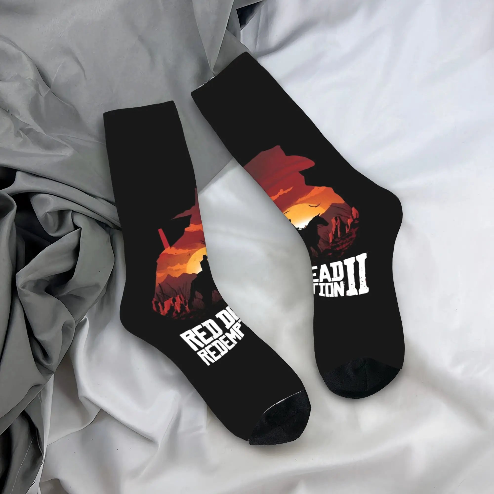 Red Dead Redemption 2  Stockings  Casual Socks Women Men Comfortable Socks Autumn Outdoor Sports Custom Anti Sweat Socks
