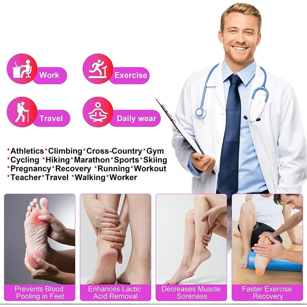 Compression Socks Women for Pregnant Edema Diabetes Varicose Veins Marathon Sports Nurse Socks