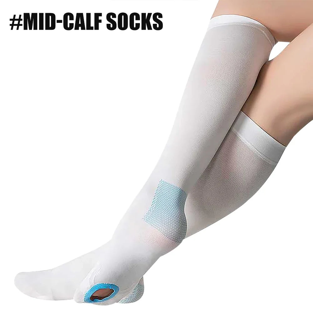 1Pair TED Anti-Embolism Compression Stockings (15-21 mmHg) - Knee-High & Thigh-High Compression Socks for Post-Surgery Recovery