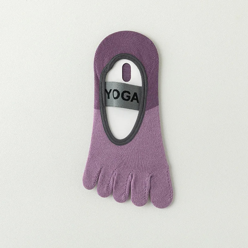 Cotton Yoga Socks For Women Professional Anti-Slip Sole Silicone Five Finger Sport Socks Bandage Sports Girls Ballet Dance Socks