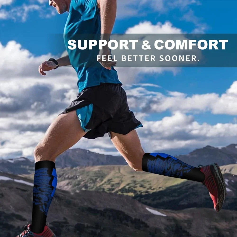 1 pair of sports compression socks for both men and women, warm for running, cycling and playing football