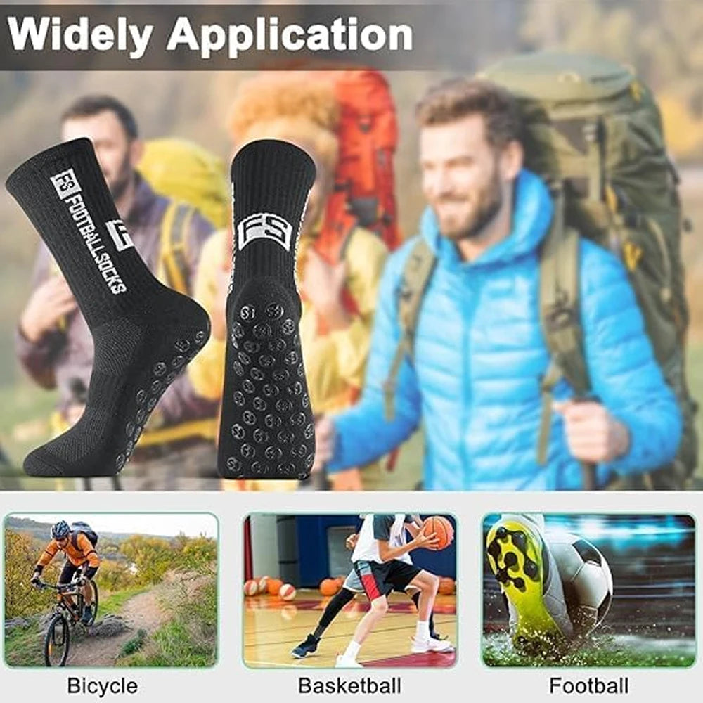Multi-Sport Grip Socks - Anti Slip Soccer Football Basketball Volleyball Socks for Men Women,Breathable & Durable for Training