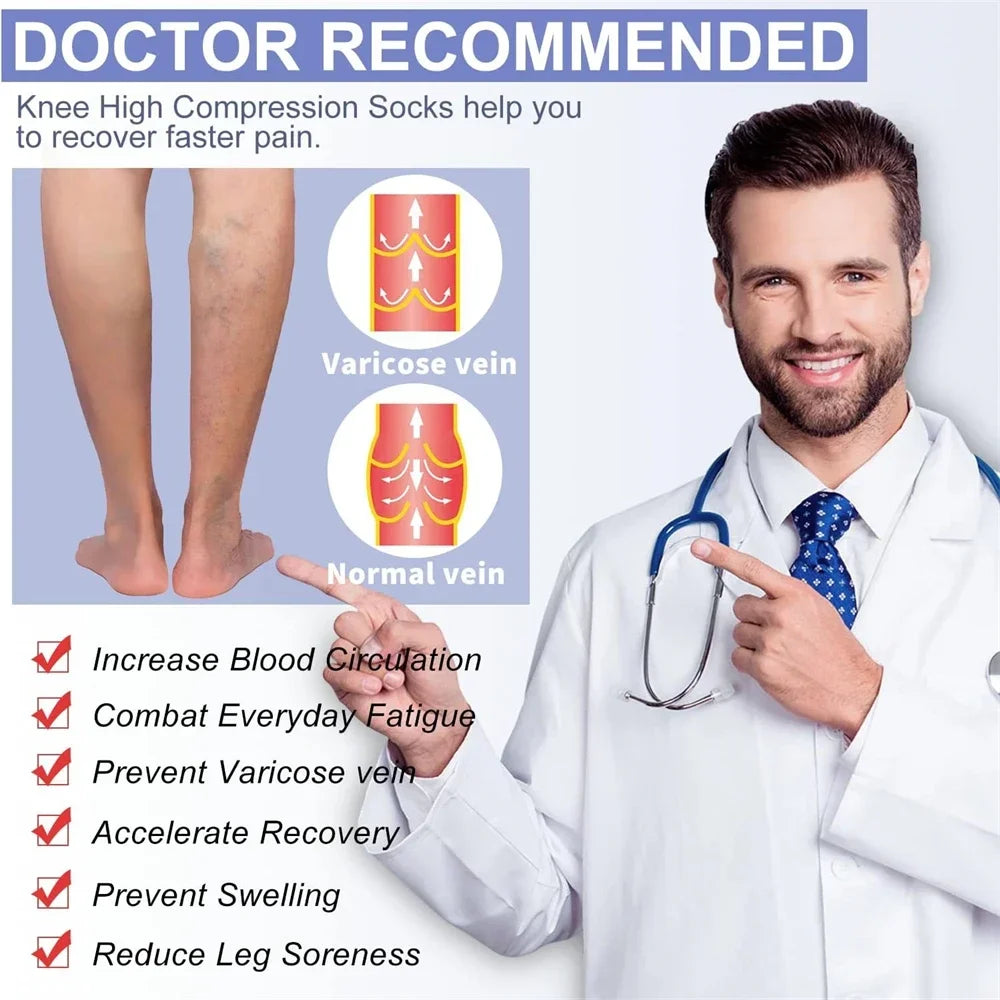 1 Pair Sports Thigh High Compression Socks for Women and Men Circulation Over The Knee-Best Support for Running, Cycling, Travel