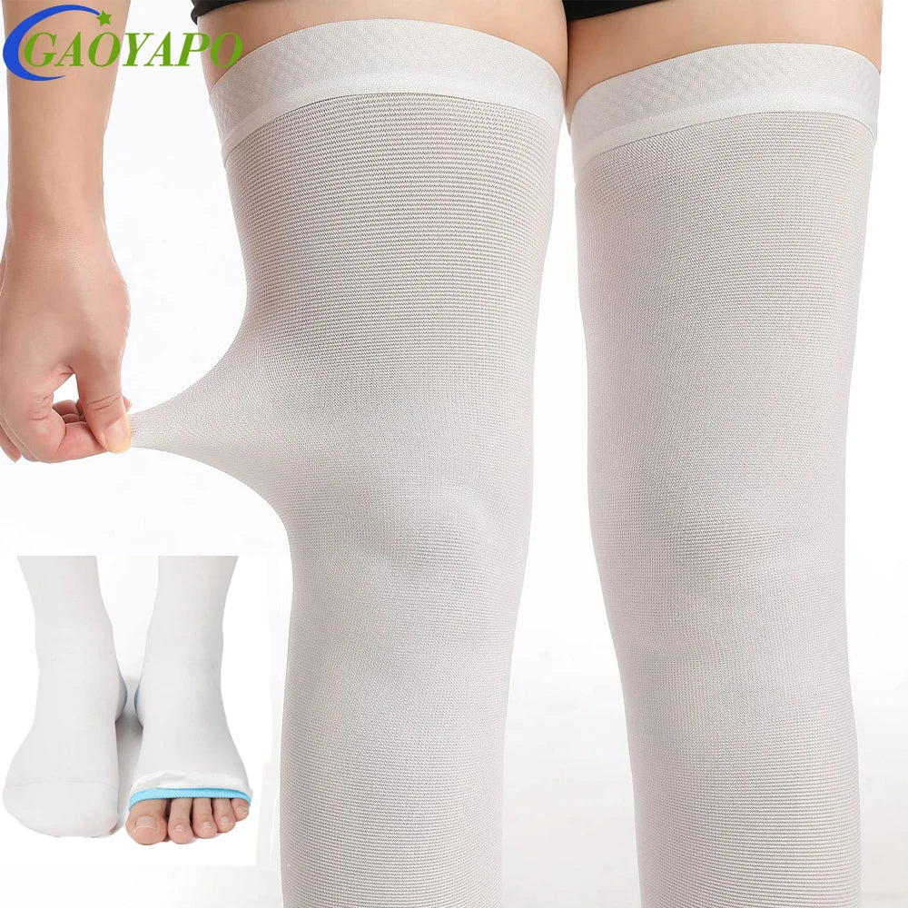 1Pair TED Anti-Embolism Compression Stockings (15-21 mmHg) - Knee-High & Thigh-High Compression Socks for Post-Surgery Recovery