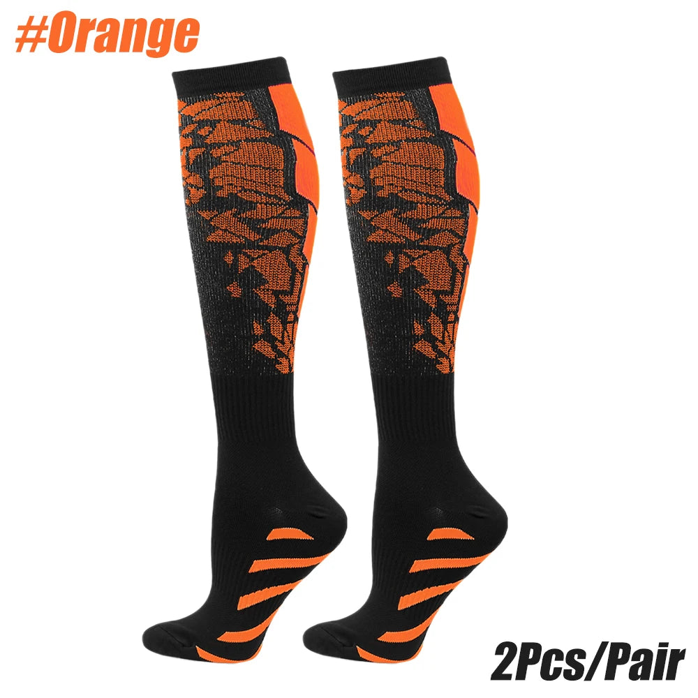 1Pair Compression Socks for Men Women 15-20 mmHg Medical Support for Running Nurses Flight Pregnancy Circulation Athletic Socks