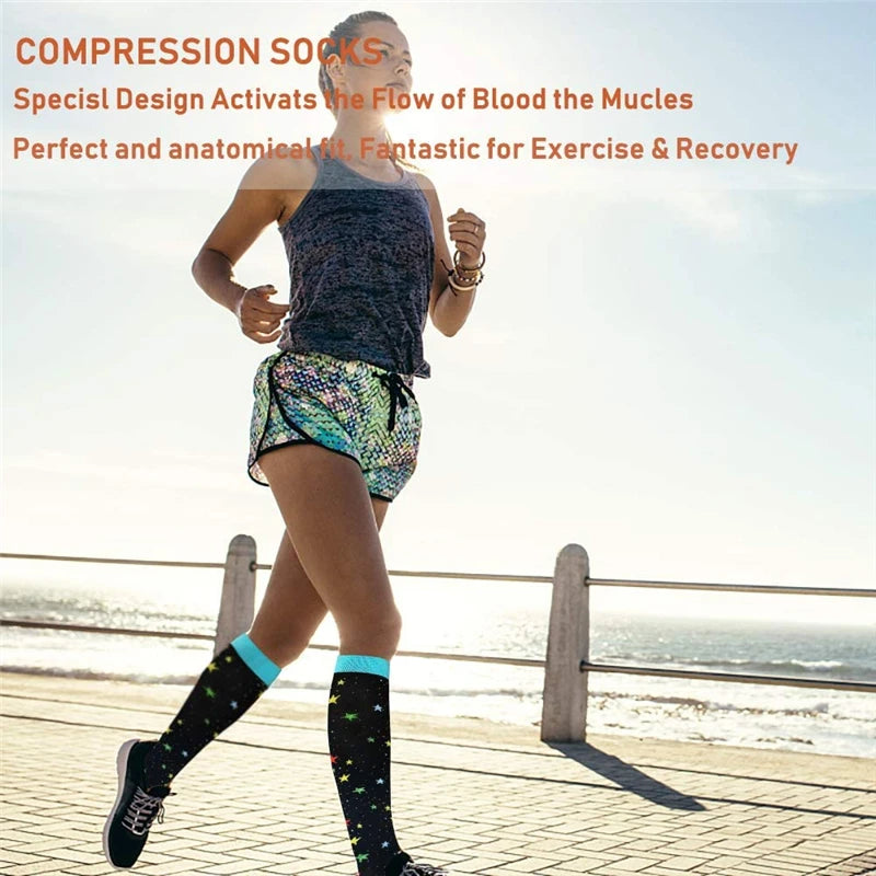 Compression Stockings Flying Pregnancy Swelling Sports Socks Men And Women Hiking Running Socks 20-30 MmHg