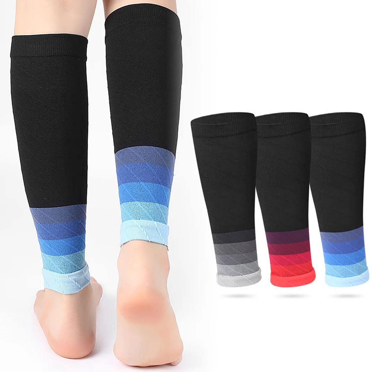 1pairs Compression Football Socks Cover, Compression Leg Warmers, Sweat Absorption Calf SocksMen's and women's sports leg covers