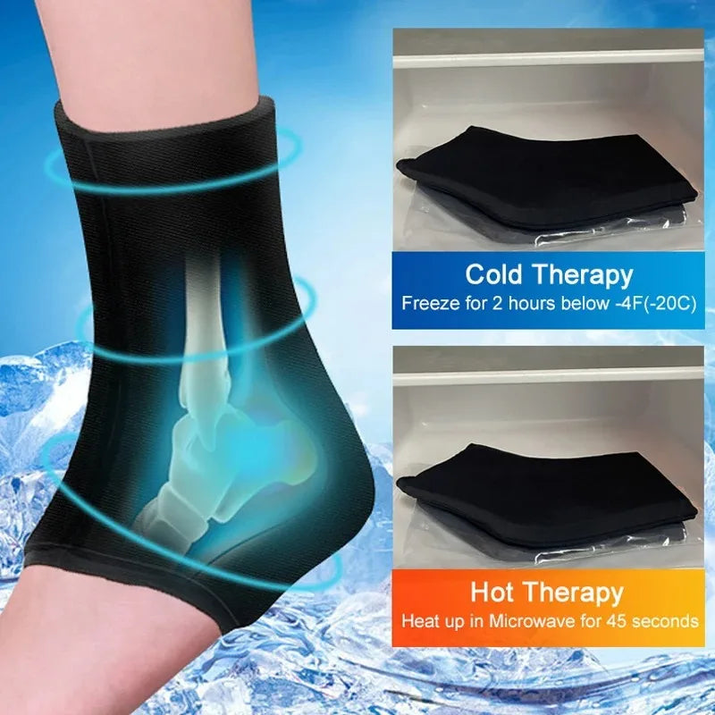 2024 Ankle Ice Pack Wrap for Swelling Reusable Ice Pack for Sprained Ankle Injuries Cold Therapy Sock Compression Sore Feet Heel