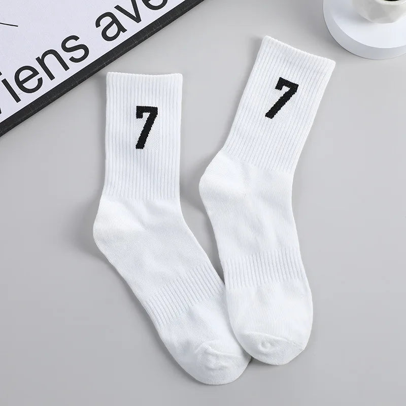 Cotton Socks 7 Fashion Unisex Male Comfort Sports Sock Spring Solid Color Casual Women Socks Number Sox 2026 New