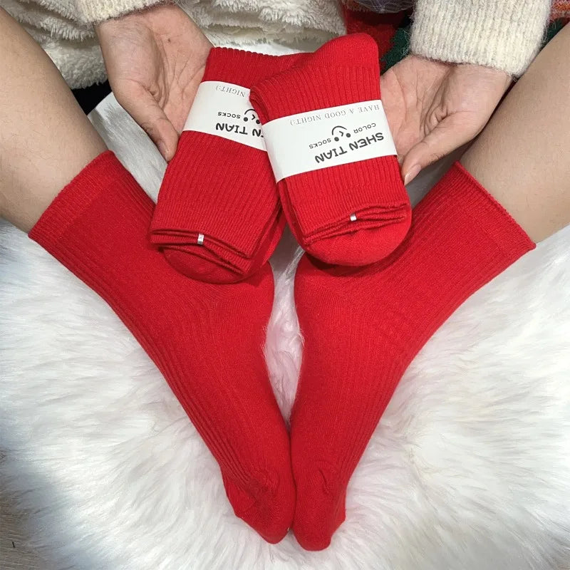 2026 Zodiac Year Red Socks for Men and Women Big Red Midsole Pure Cotton Horse Year Lucky Socks New Year Wear Sock Gifts
