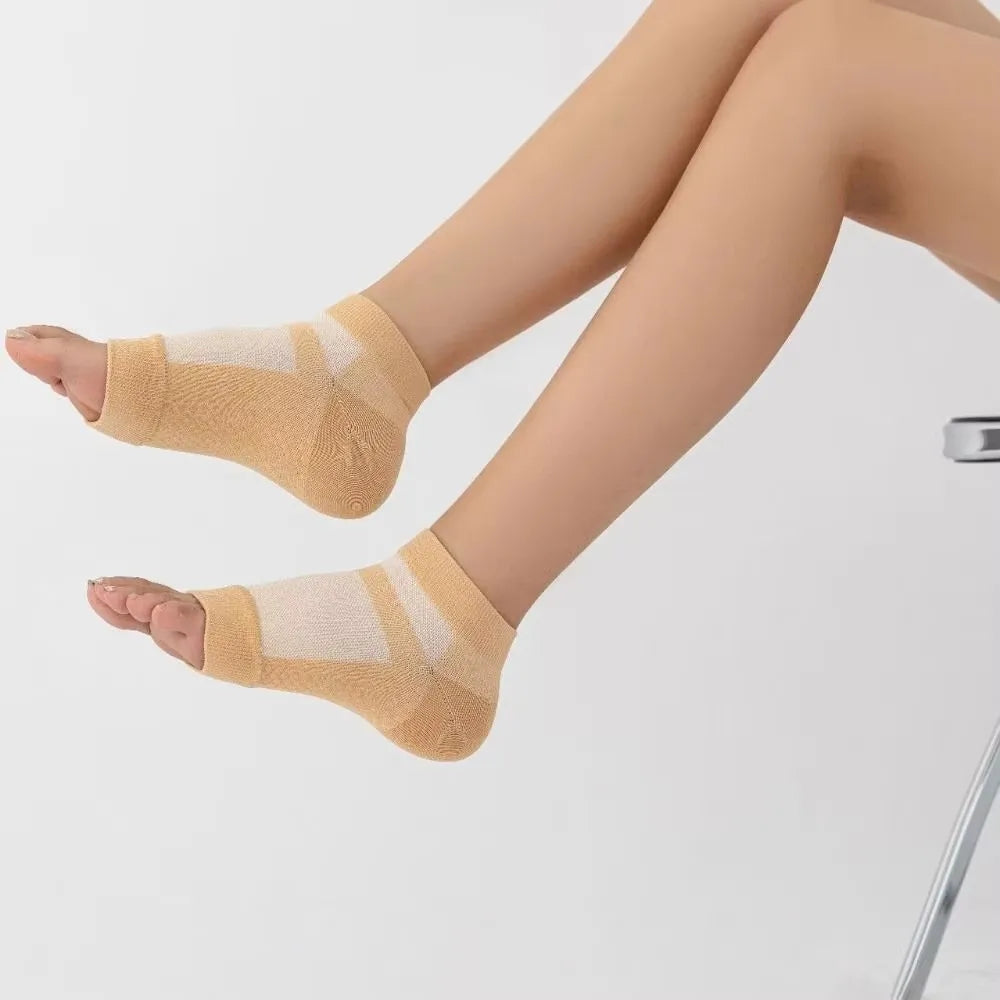 1Pair Foot Swelling Comfortable Ankle Brace Socks Soft Non-slip Compression Socks Protection Breathable Arch Support Yoga Socks