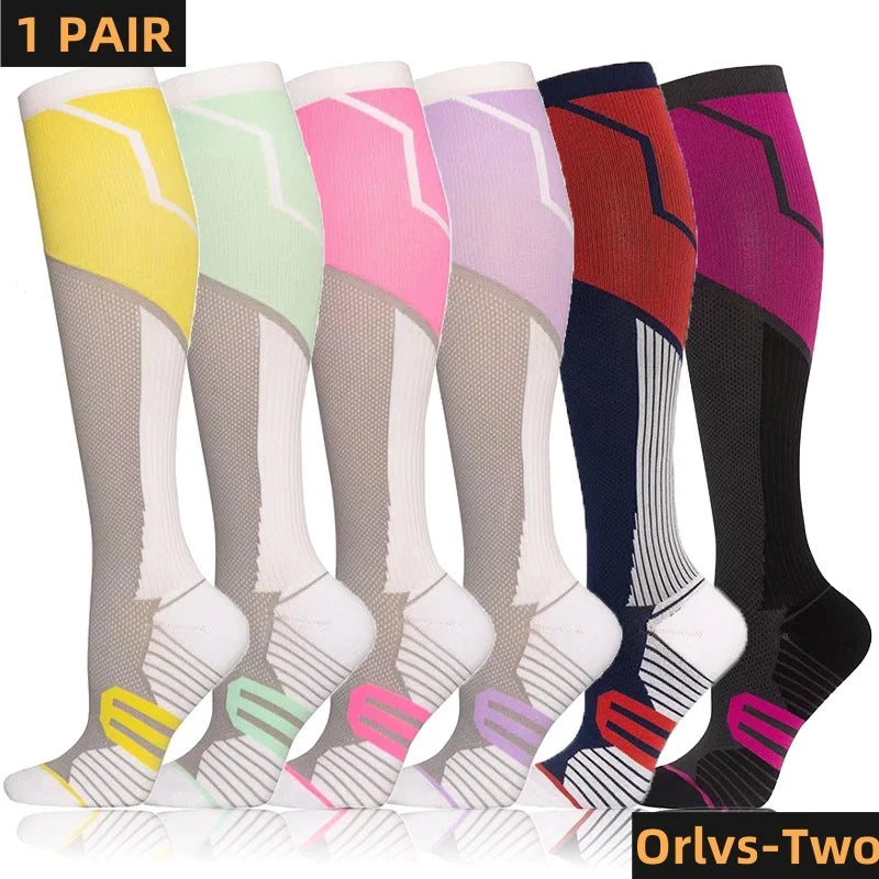 Compression Socks Pressure Calf Socks  Exercise Fitness Yoga Running Exercises Knee Ins Tide Hair Color Skipping Rope