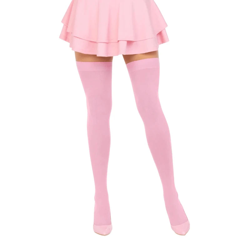 Pink Solid Color Stockings for Women Clothing Erotic Lingerie Sweet Girl Velvet Warm Knee High Socks medias de mujer