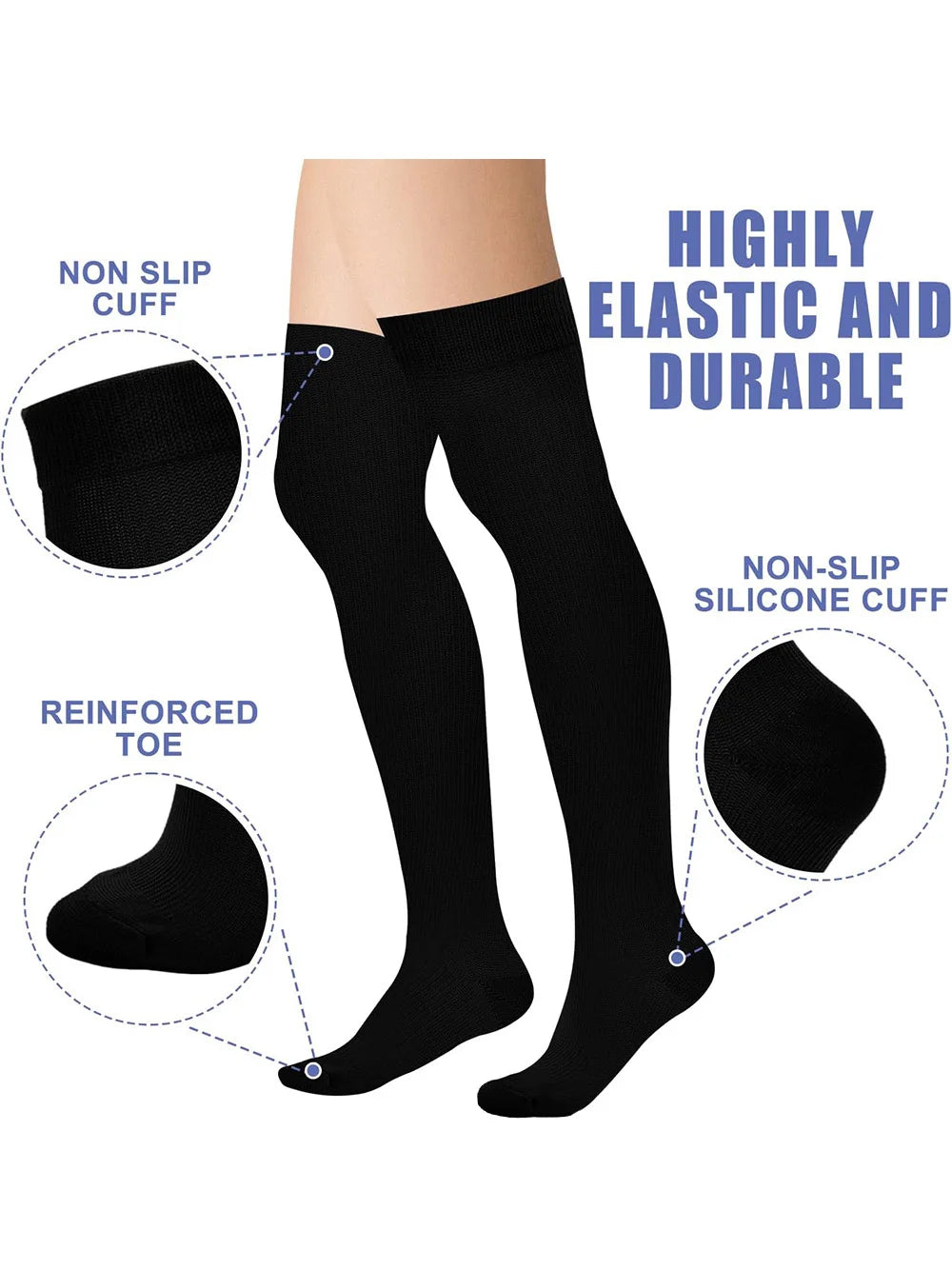 Compression Socks (1 Pairs) Knee High Compression Sock for Women & Men Stockings for Running, Cycling,Athletic Socks