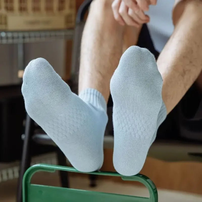 Cotton Socks For Men Middle Tube Alphabet Embroidery Ankle-Wrap Anklet Solid Color Sport Basketball Low Barrel Men'S Stockings